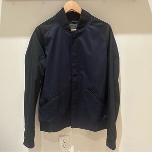 Theory Men's Dark Blue and Black Bomber Jacket